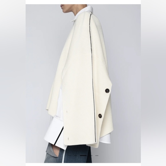 Peter Do cape cashmere sweater M/L generous fit heavier knit luxurious - Picture 5 of 8